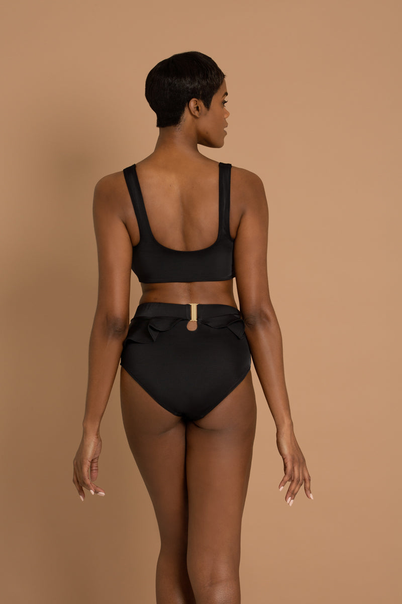 Antigua Peplum High Waist Bottoms Black Adina Reay